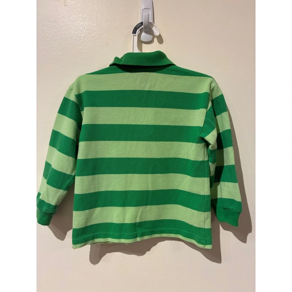 Blues Clues Kids Green Striped Long Sleeve Polo Shirt 4T Steve Costume Logo